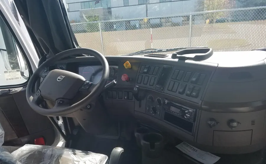 Inside a Mega Trade Volvo truck cab